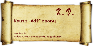 Kautz Vázsony névjegykártya